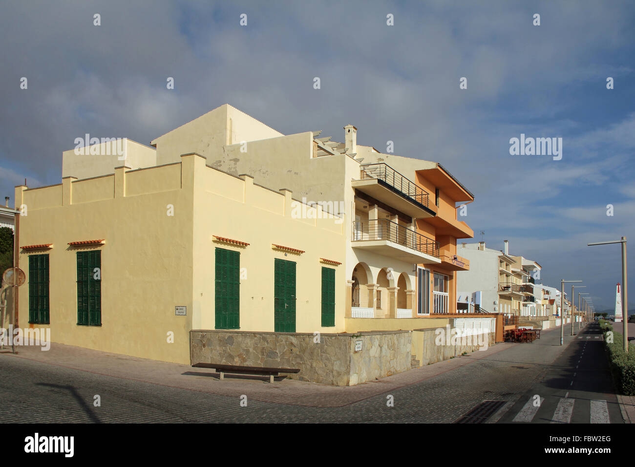 Street in Can Picafort Foto Stock