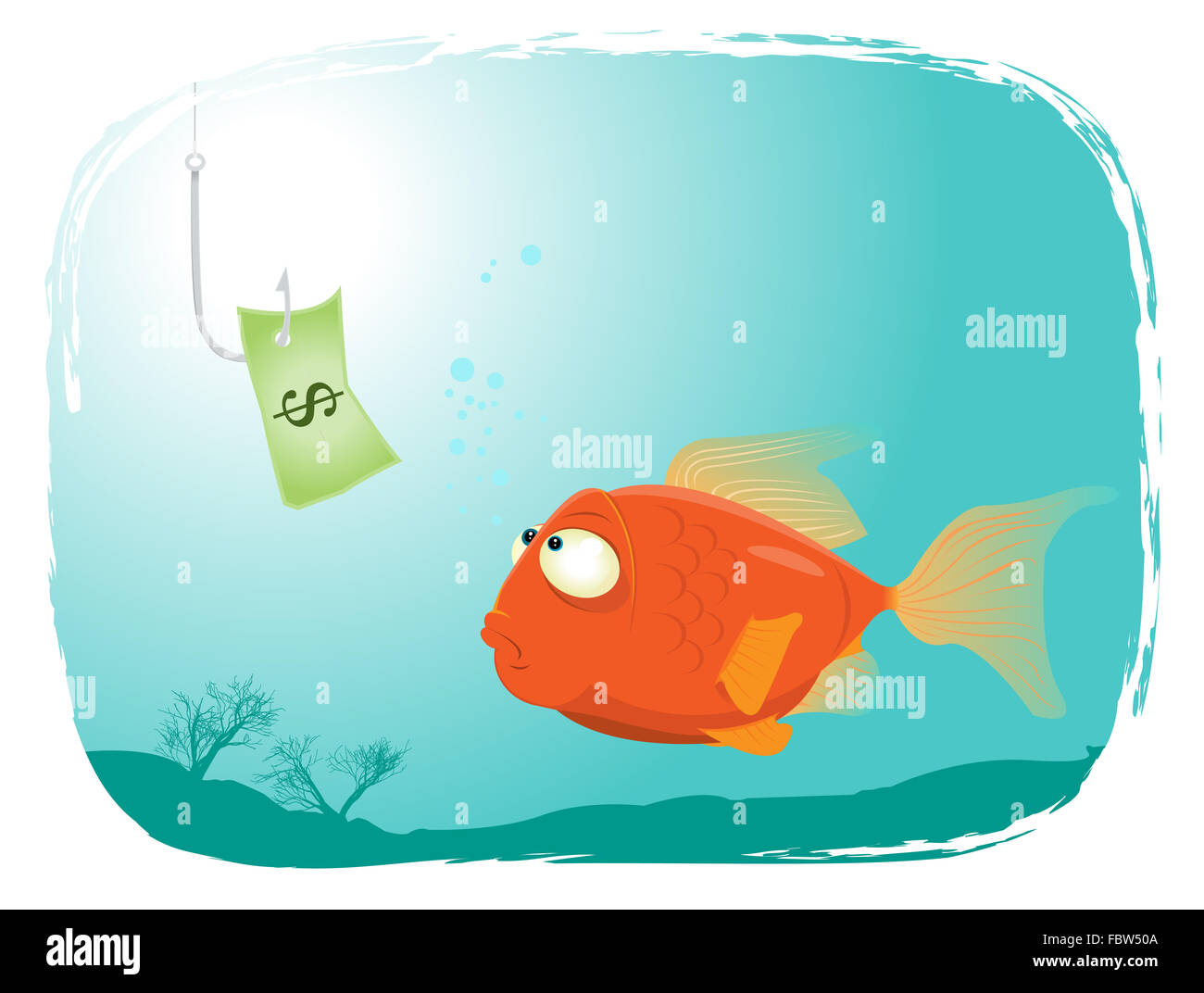 La pesca con il denaro Foto Stock