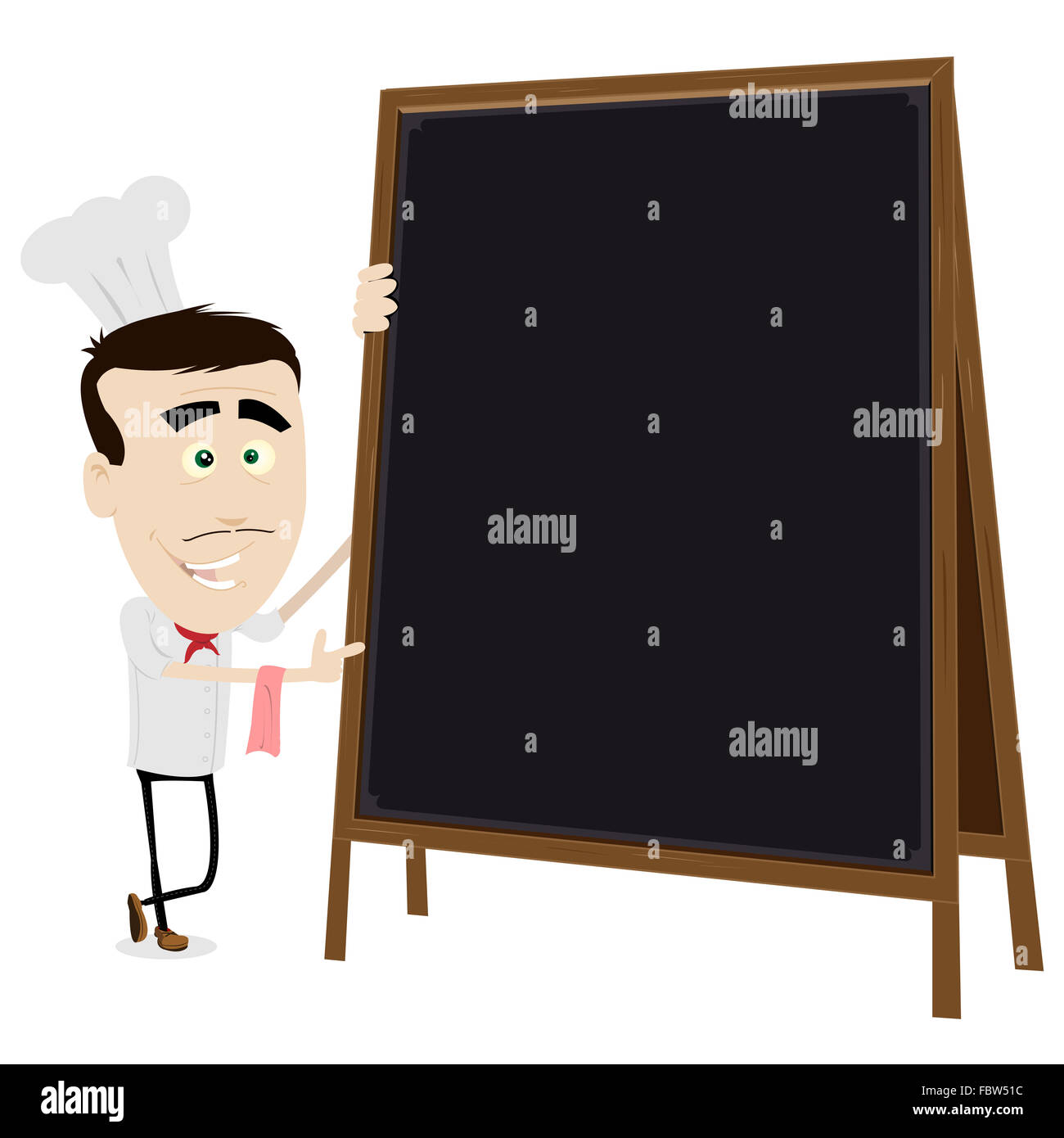 Chef di cucina tenendo una lavagna Foto Stock