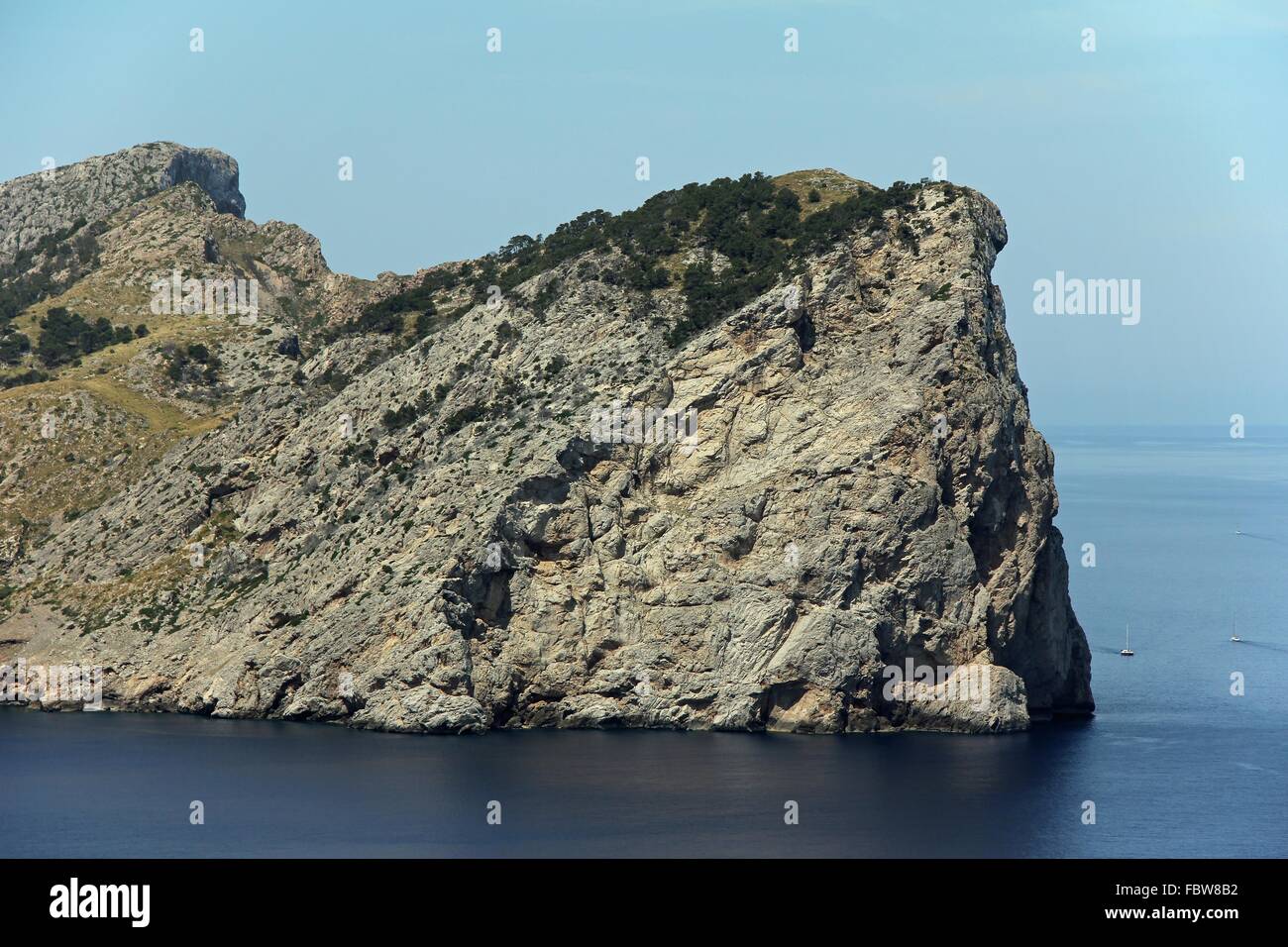 Cliff sul cappuccio Formentor Foto Stock