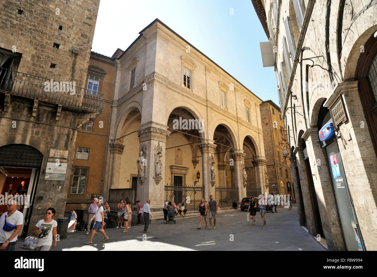 Loggia dei Mercanti, via di Città, Siena, Toscana, Italia Foto Stock