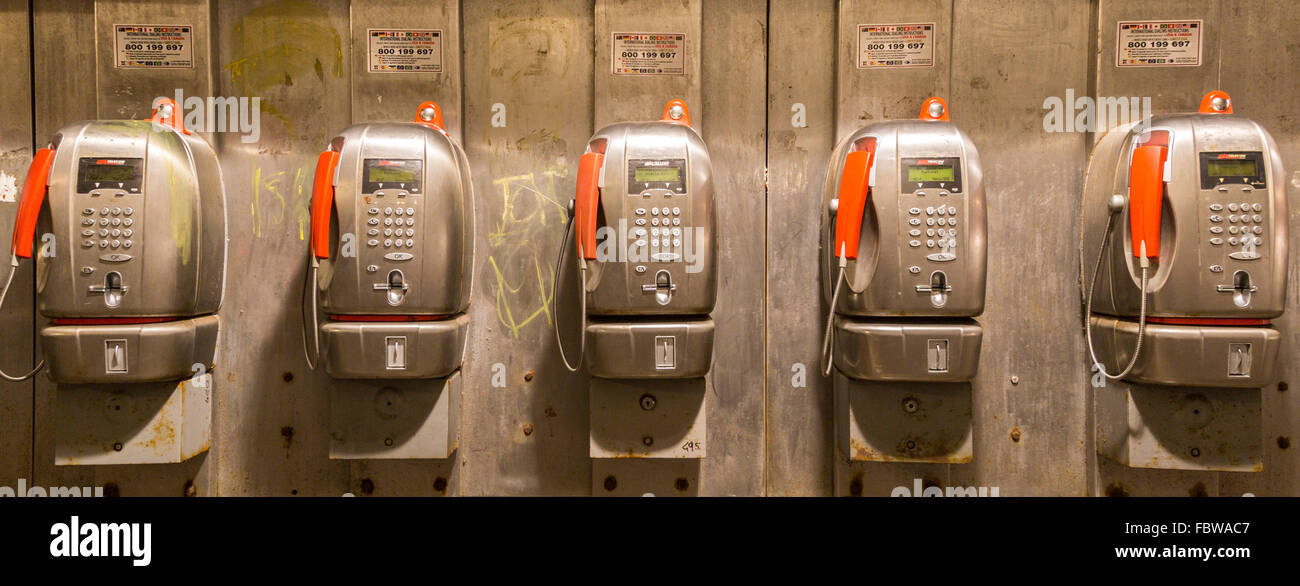 Telefoni pubblici, Venezia, Italia Foto Stock