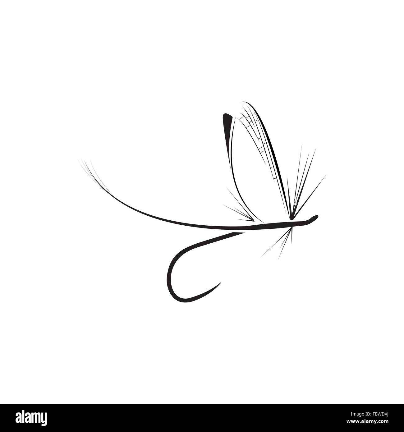 La pesca con la mosca icona Illustrazione Vettoriale