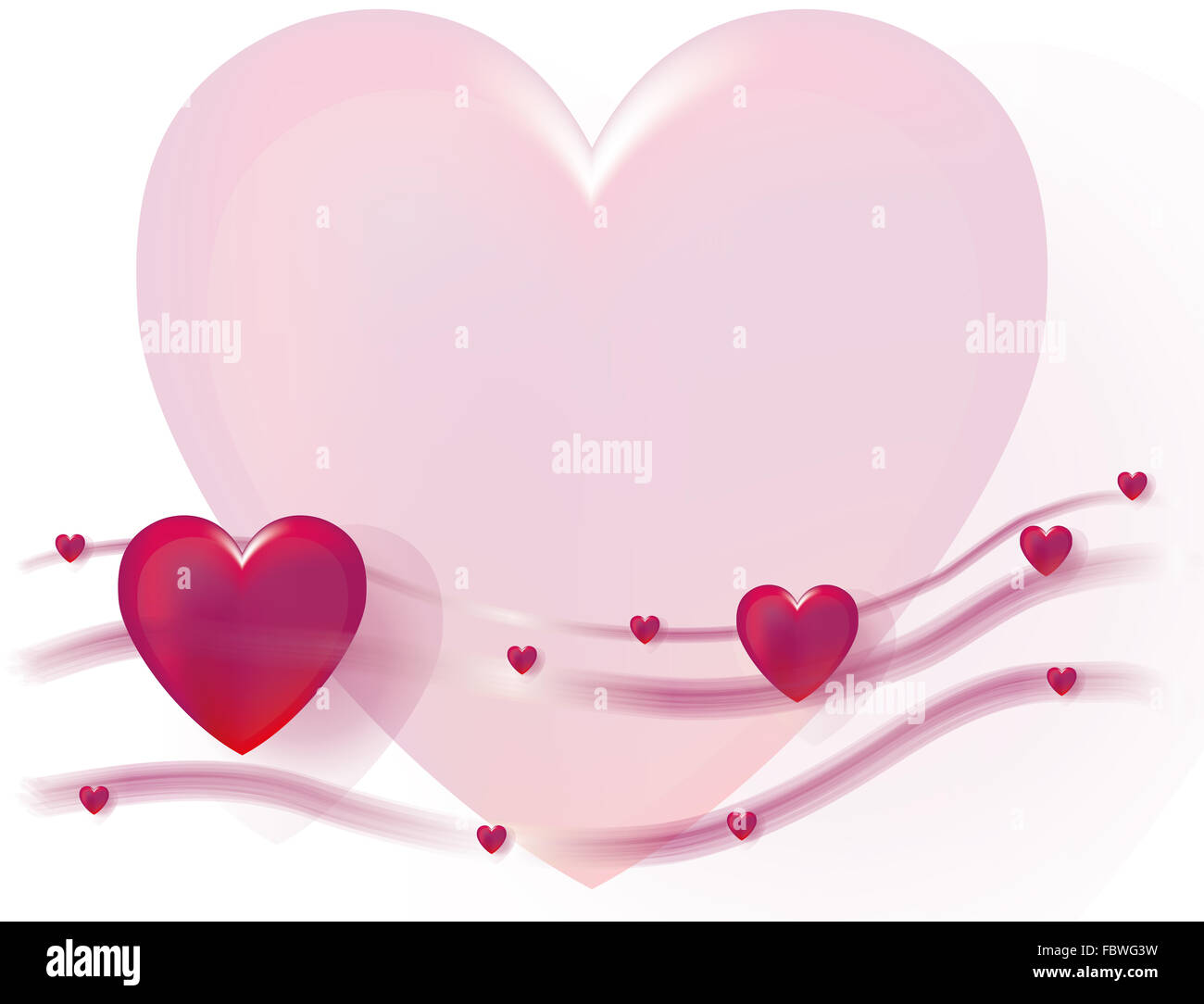 Il giorno di San Valentino con un grande cuore Foto Stock