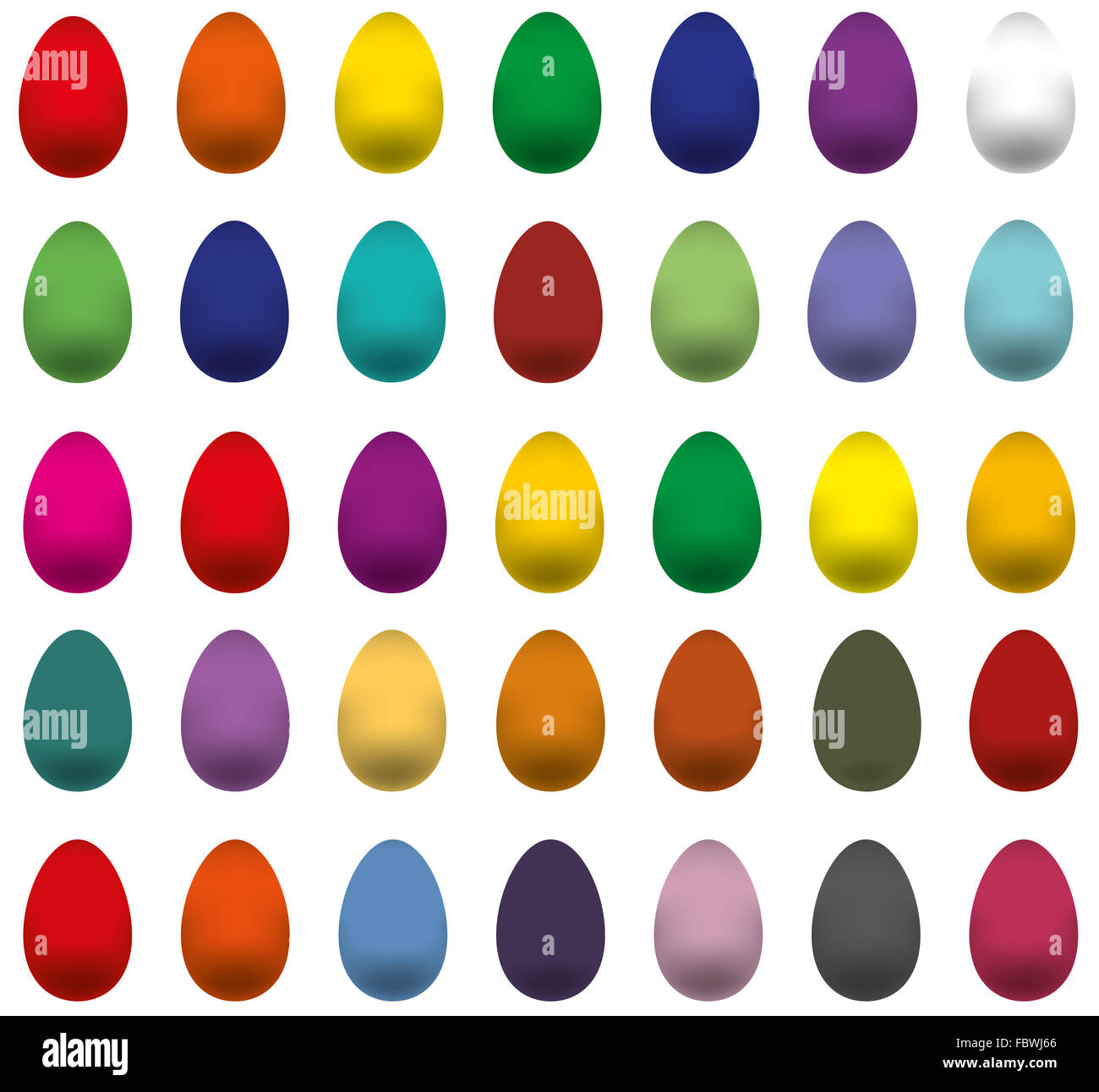 35 uova di Pasqua Foto Stock