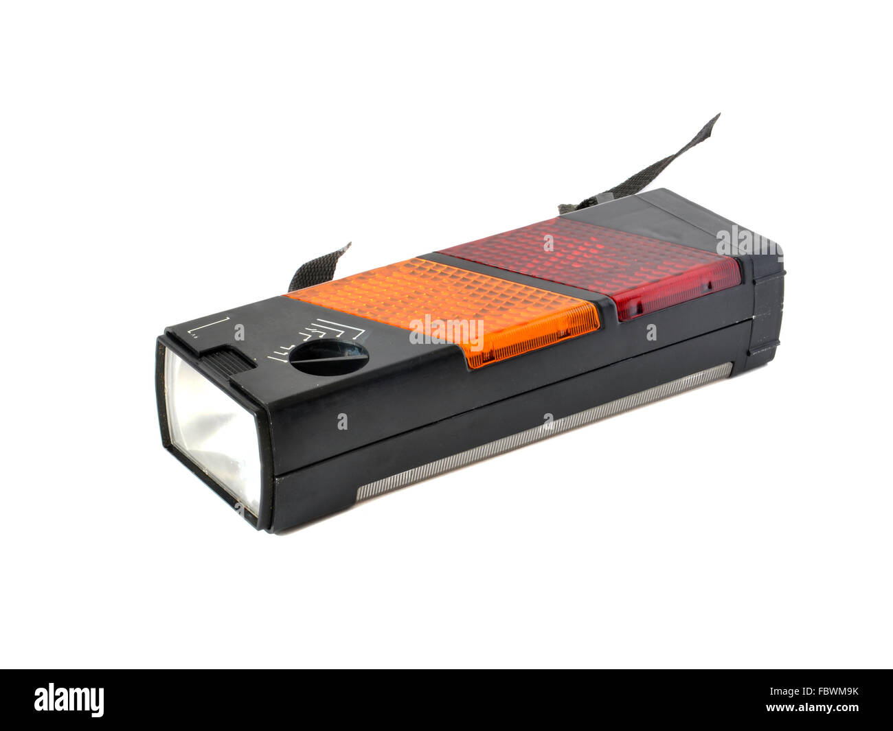 Torcia nero su sfondo bianco Foto Stock