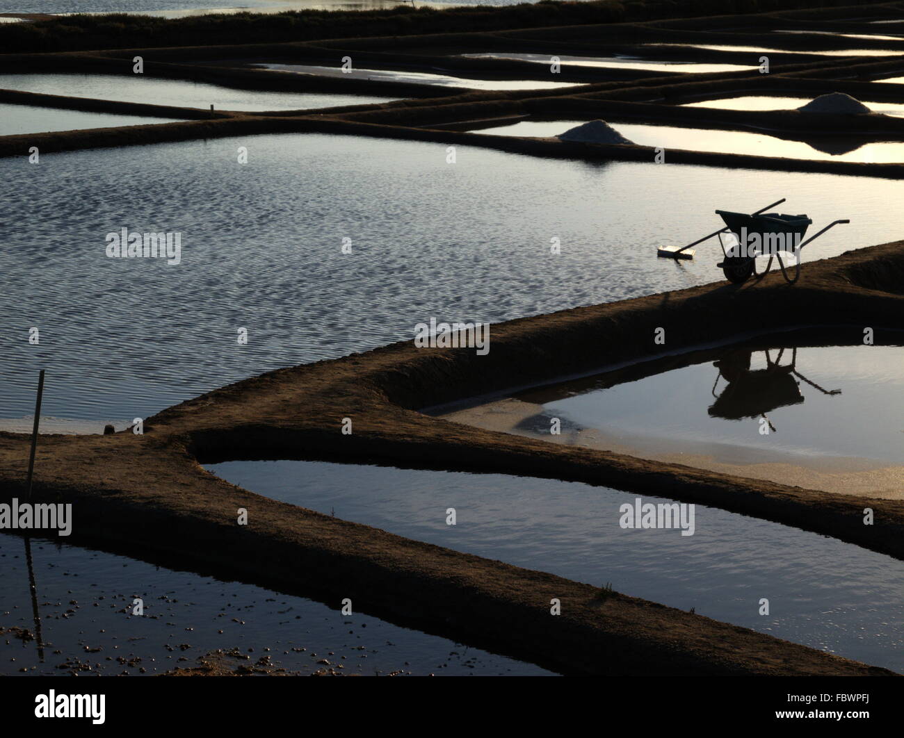 Atmosfera serale nelle saline Foto Stock