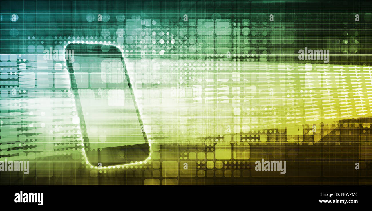 Smart Phone Mobile con il Cloud Software Applicativo Foto Stock