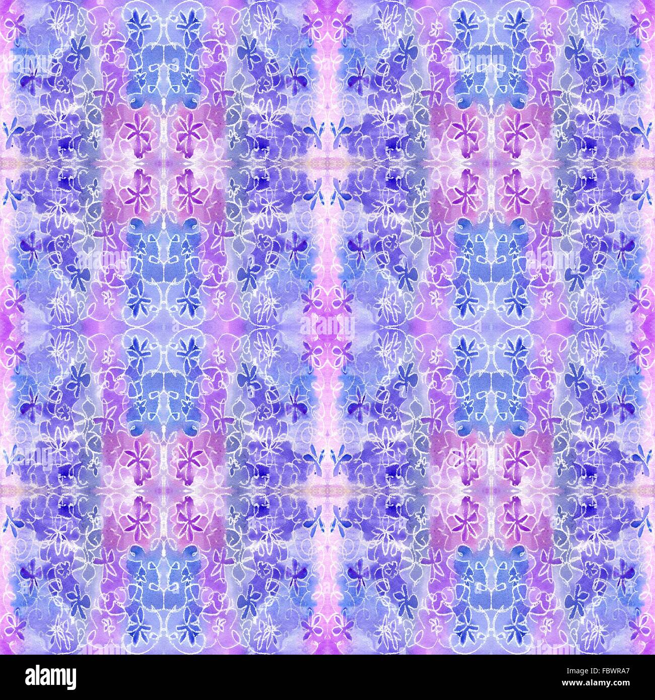 Acquerello lilla ripetizione del modello Foto Stock