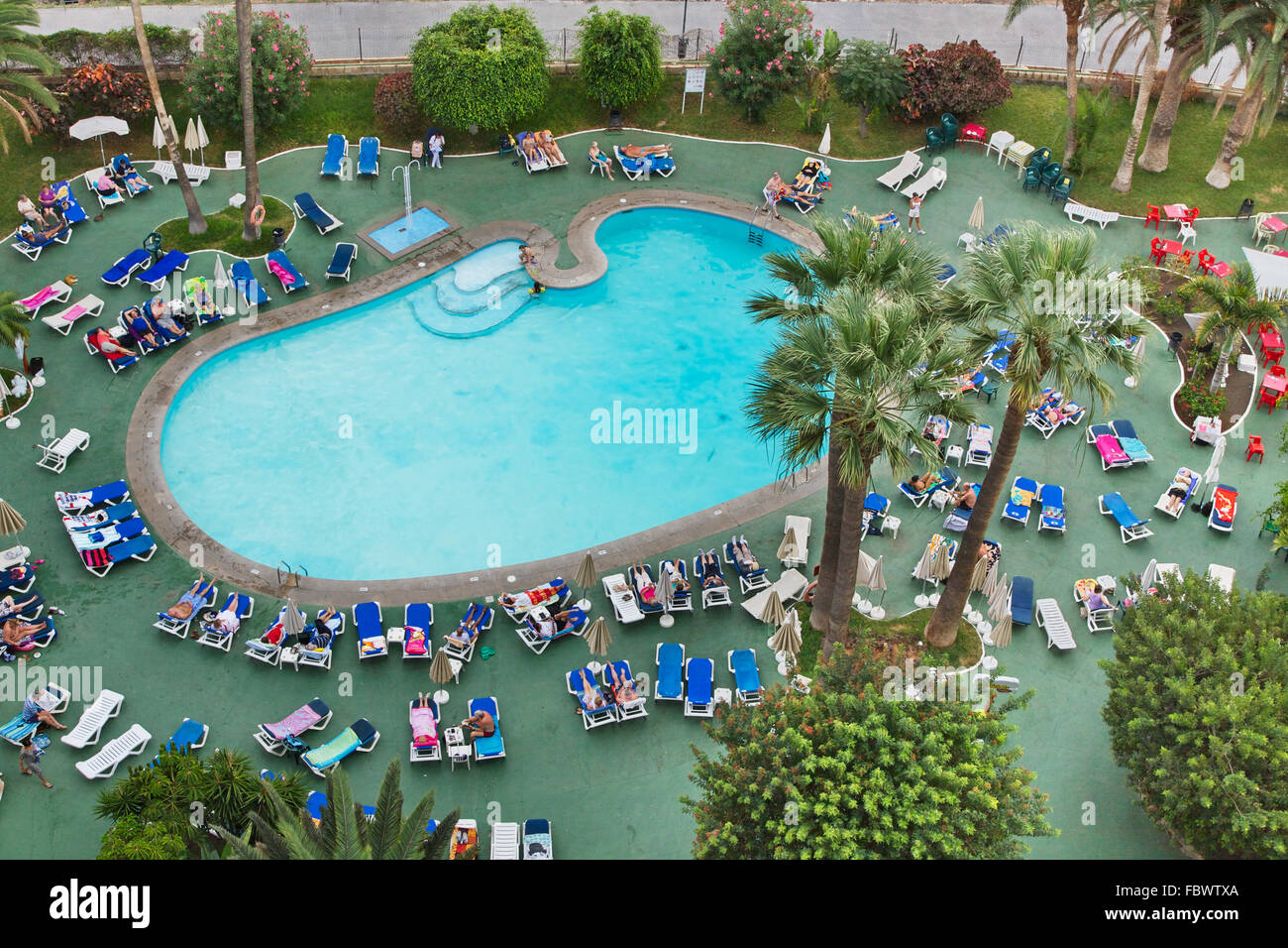 Piscina in hotel. Spagna. Foto Stock