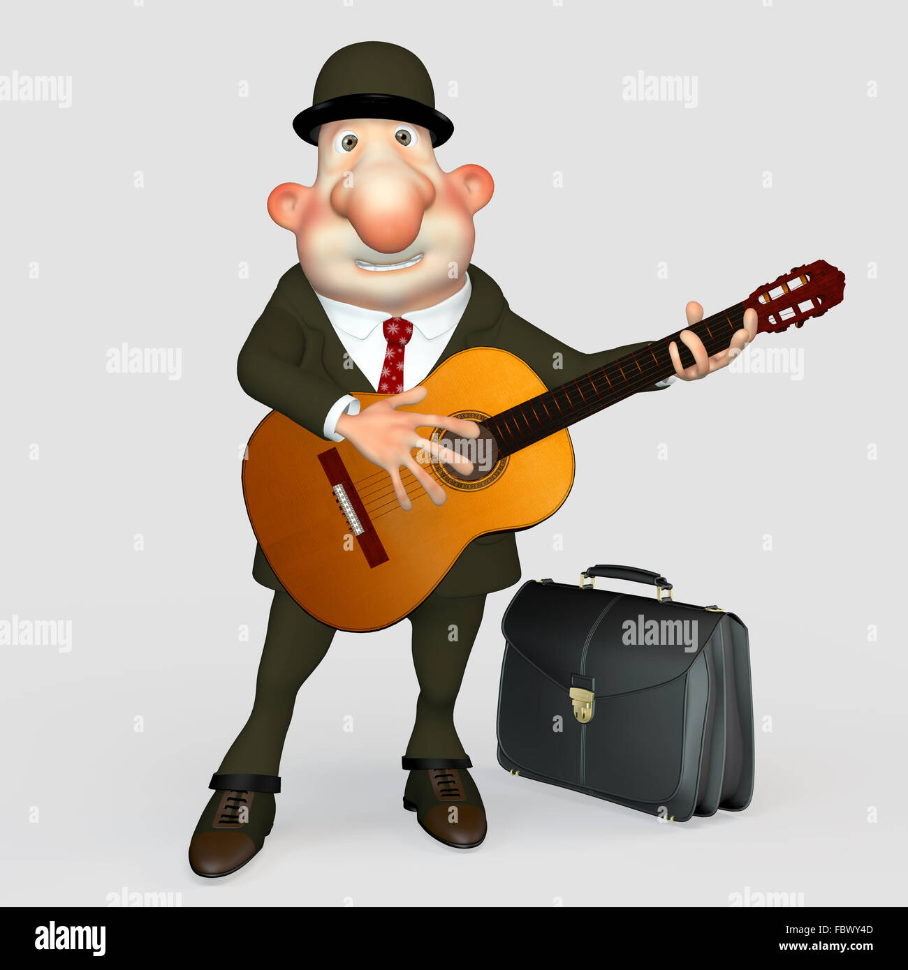 Il Gentiluomo con una chitarra. Musicista. Foto Stock