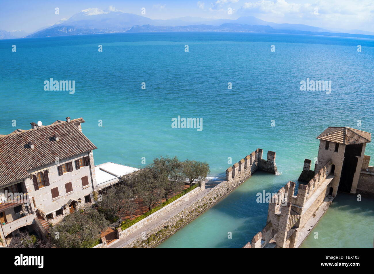 Castello d'acqua a Sirmione Foto Stock