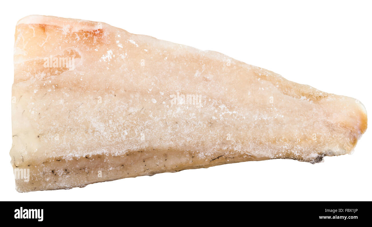 Non cotte congelate zander (lucioperca) filetto di pesce isolato su sfondo bianco Foto Stock
