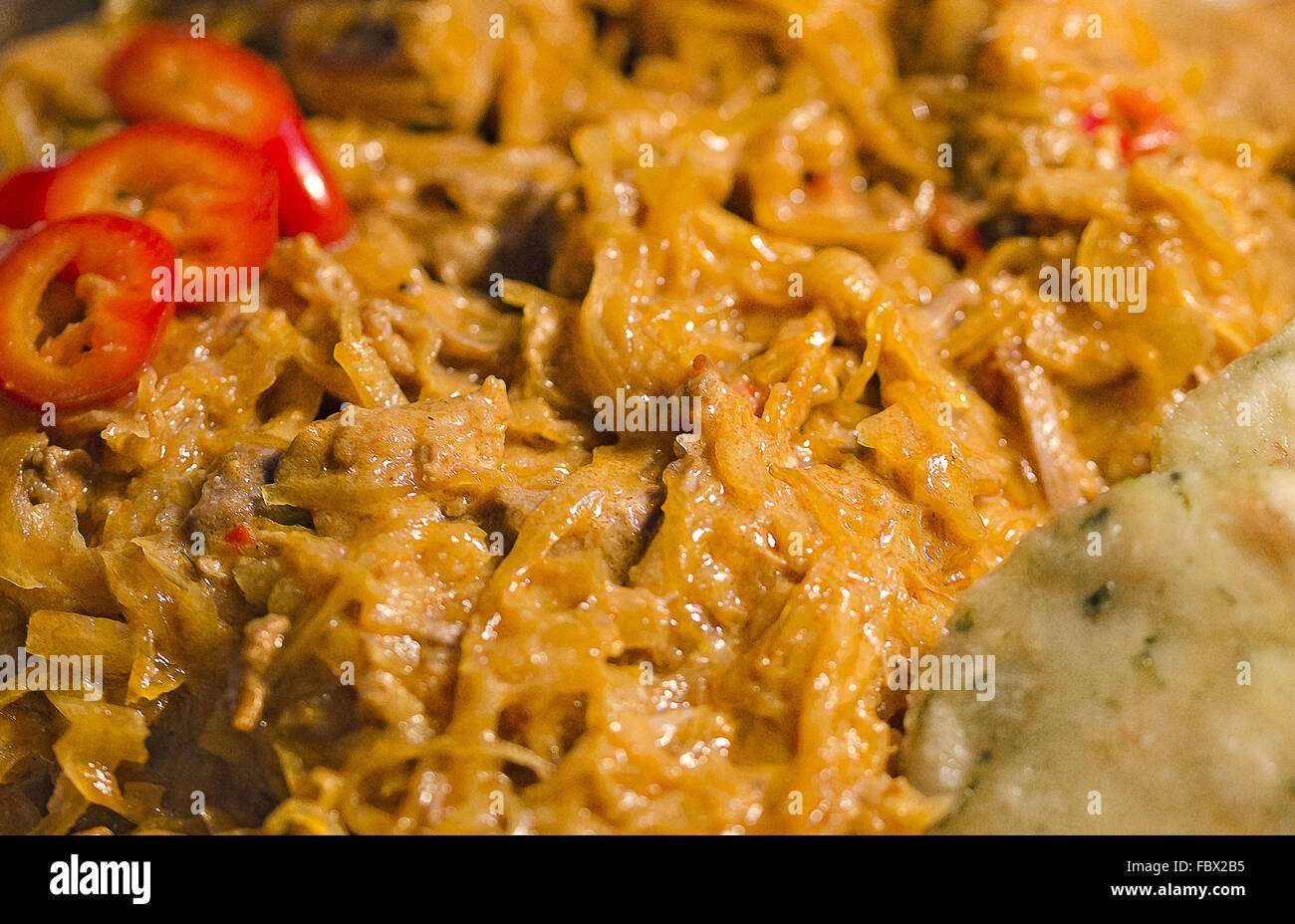 Gulasch con crauti a la Szeged Foto Stock