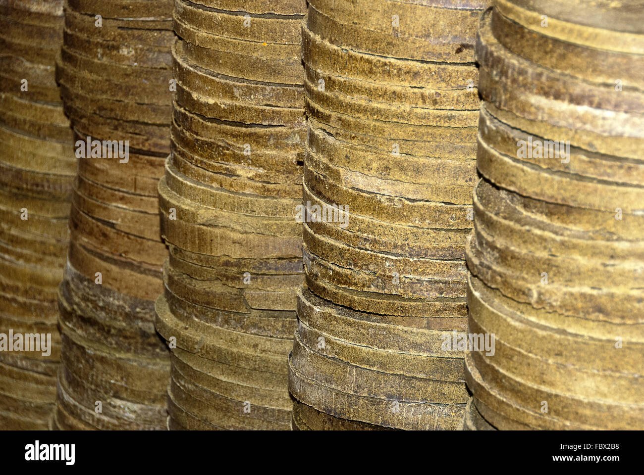 Oilcacke impilati di semi di zucca mulino ad olio Foto Stock