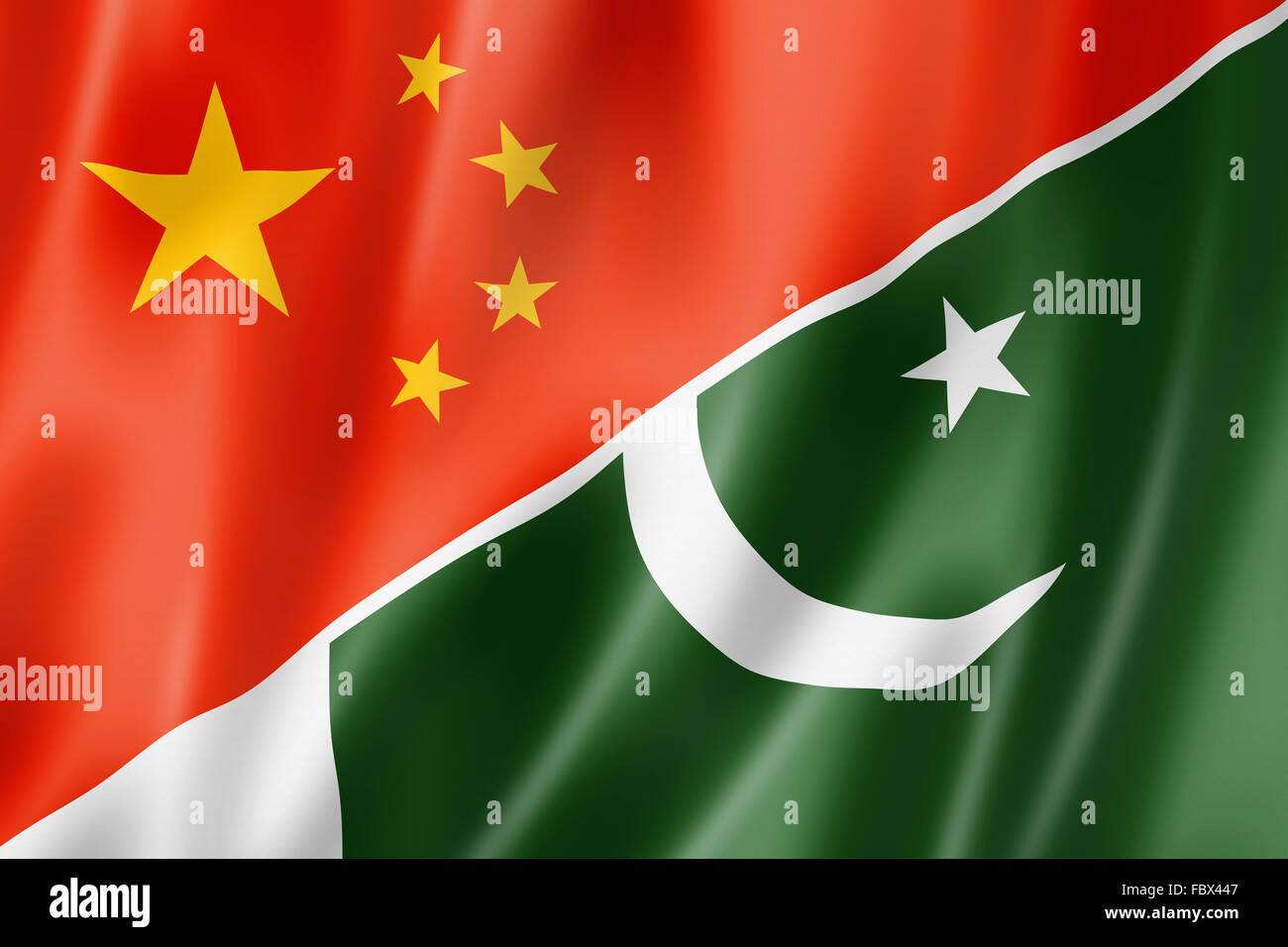 La Cina e il Pakistan bandiera Foto Stock