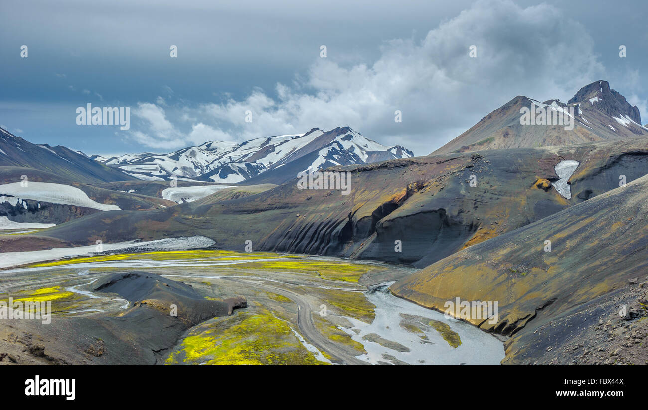 Scenic Area Altopiano di Landmannalaugar, Islanda Foto Stock