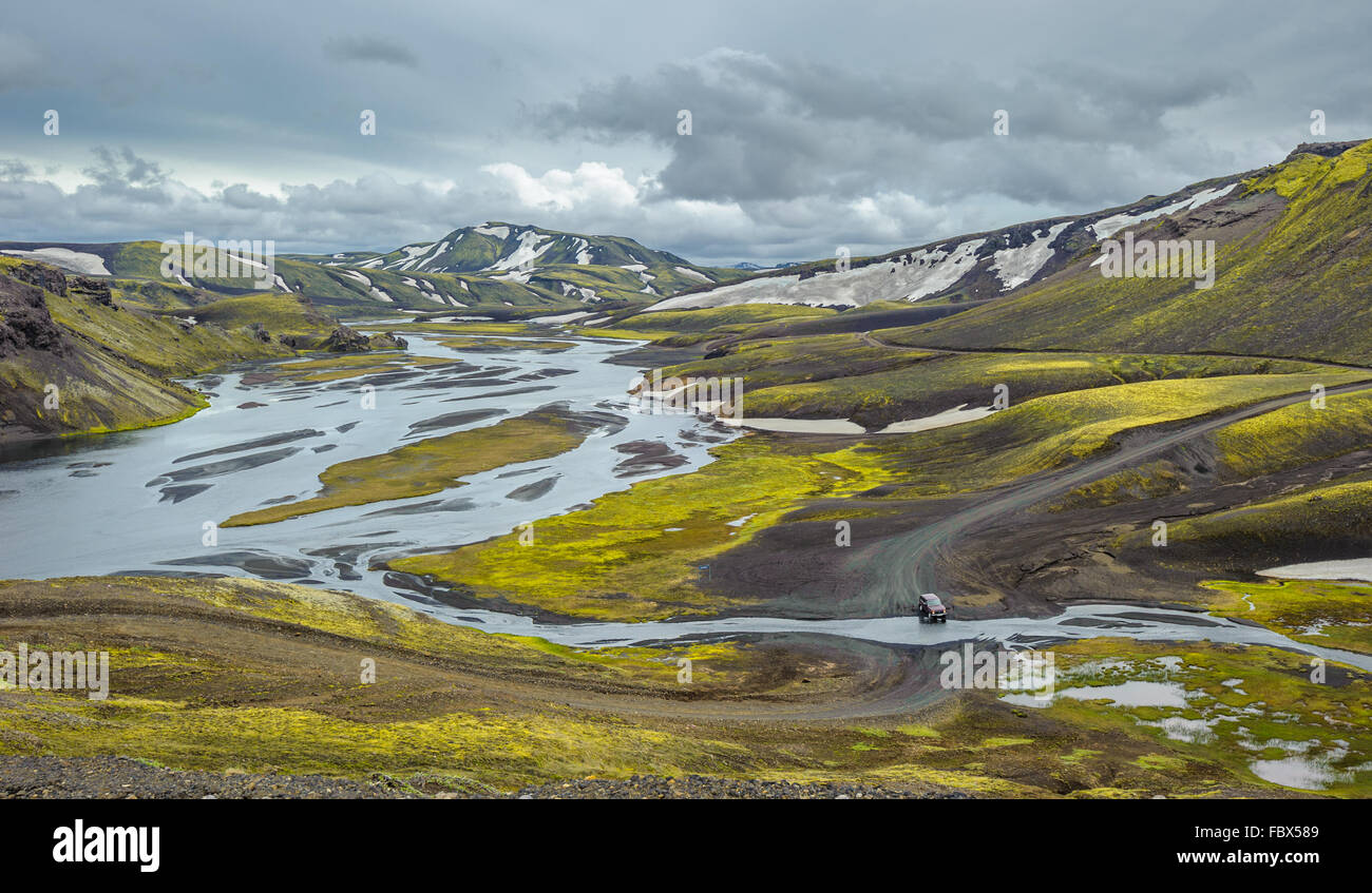 Scenic Area Altopiano di Landmannalaugar, Islanda Foto Stock