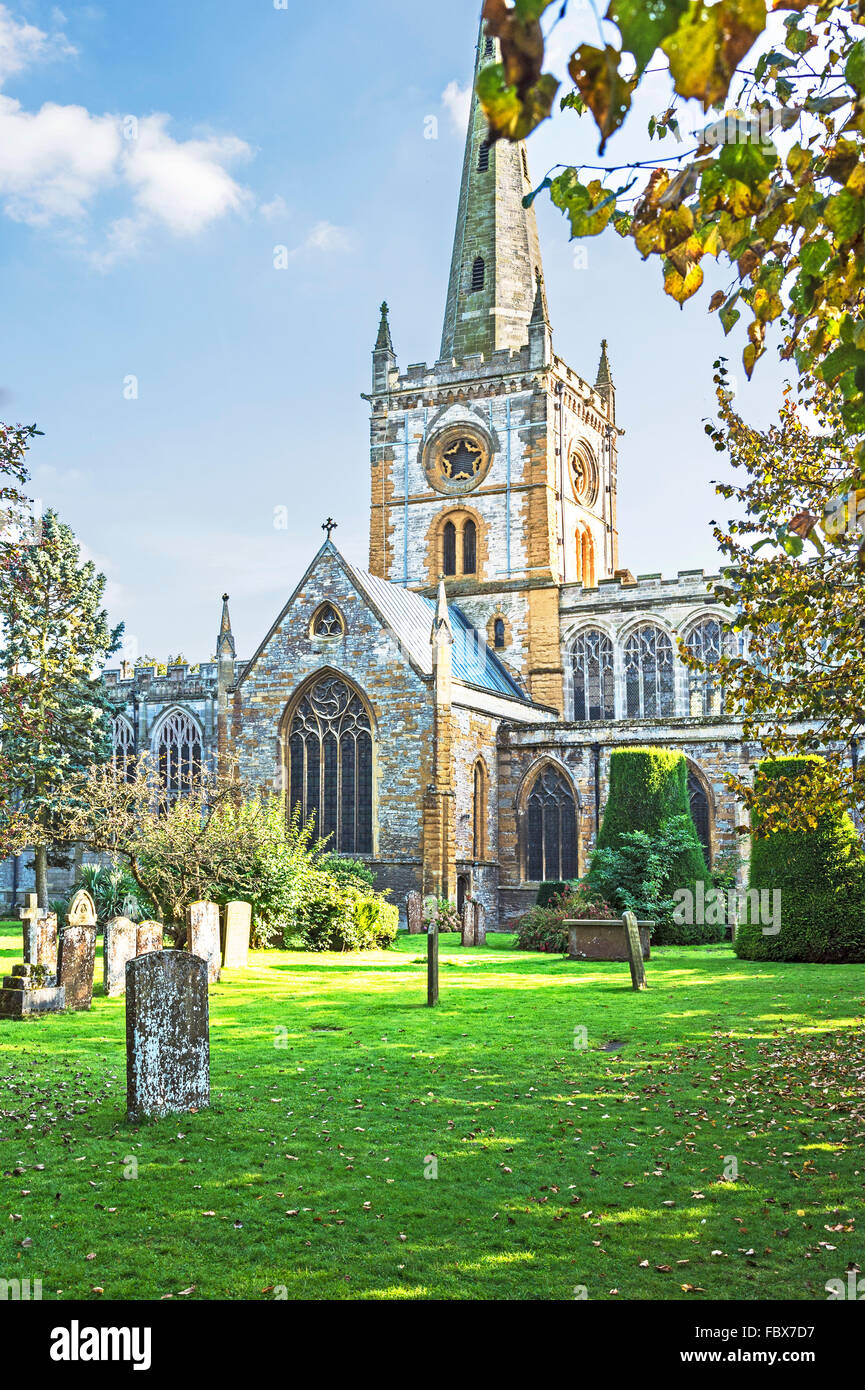 Santissima Trinità, Stratford Upon Avon, luogo di sepoltura di William Shakespeare e Anne Hathaway Foto Stock