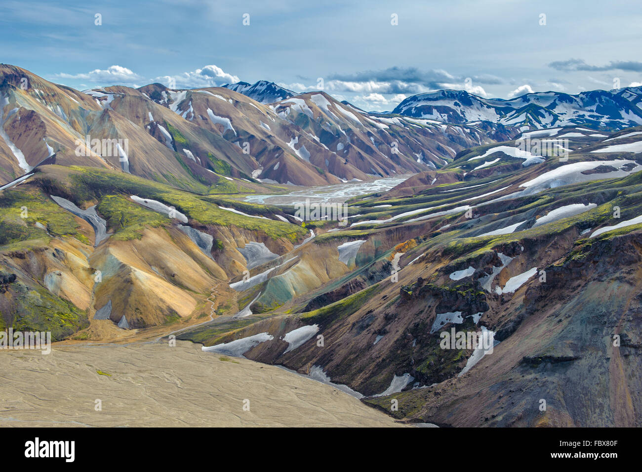 Scenic Area Altopiano di Landmannalaugar, Islanda Foto Stock