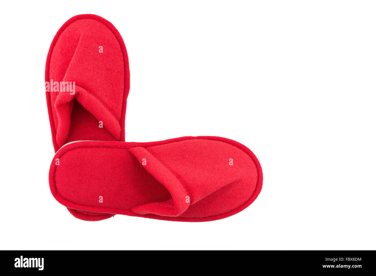 Pantofole, isolare lo sfondo bianco, rosso Foto Stock