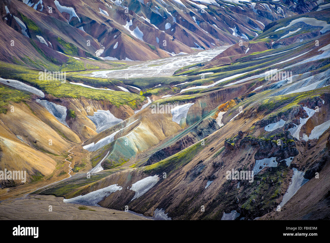 Scenic Area Altopiano di Landmannalaugar, Islanda Foto Stock
