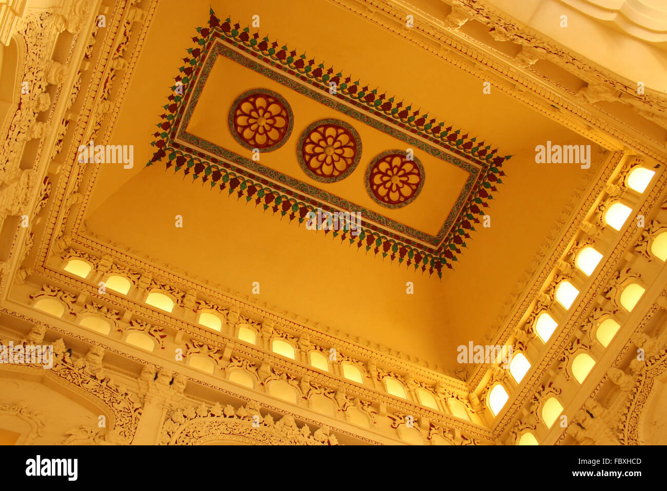 Thirumalai Nayak Palace design a soffitto Foto Stock