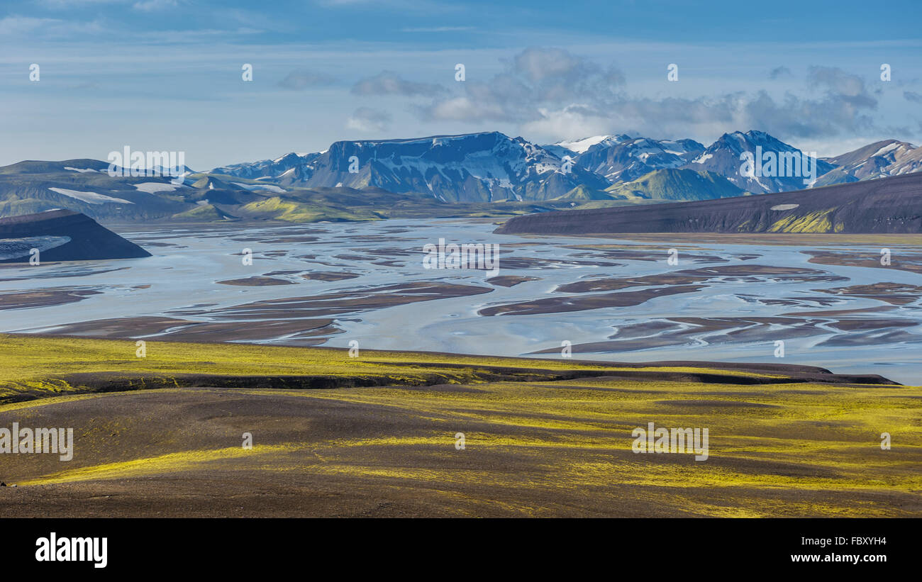 Scenic Area Altopiano di Landmannalaugar, Islanda Foto Stock