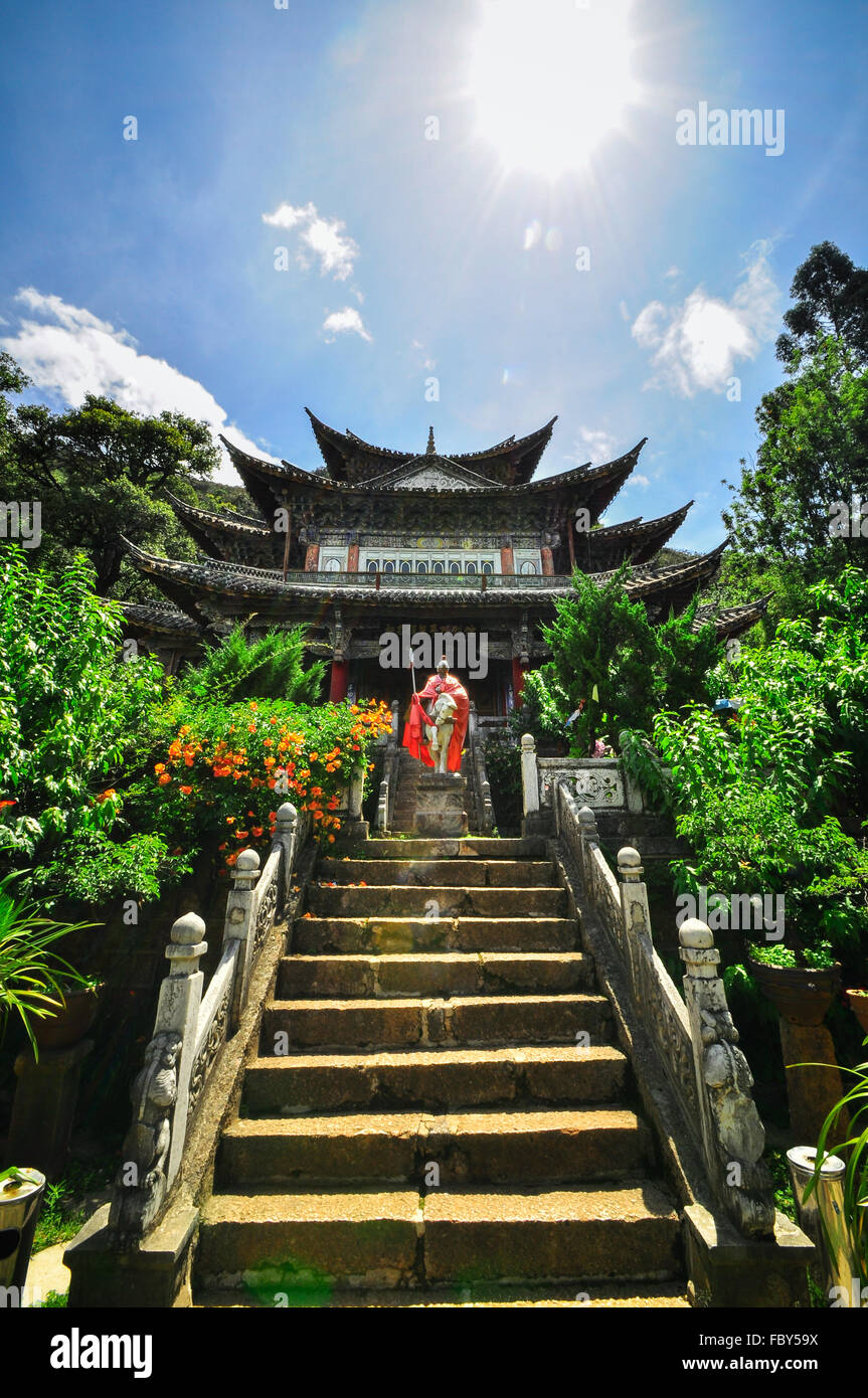 Lijiang in Cina città vecchia di strade e di edifici Foto Stock