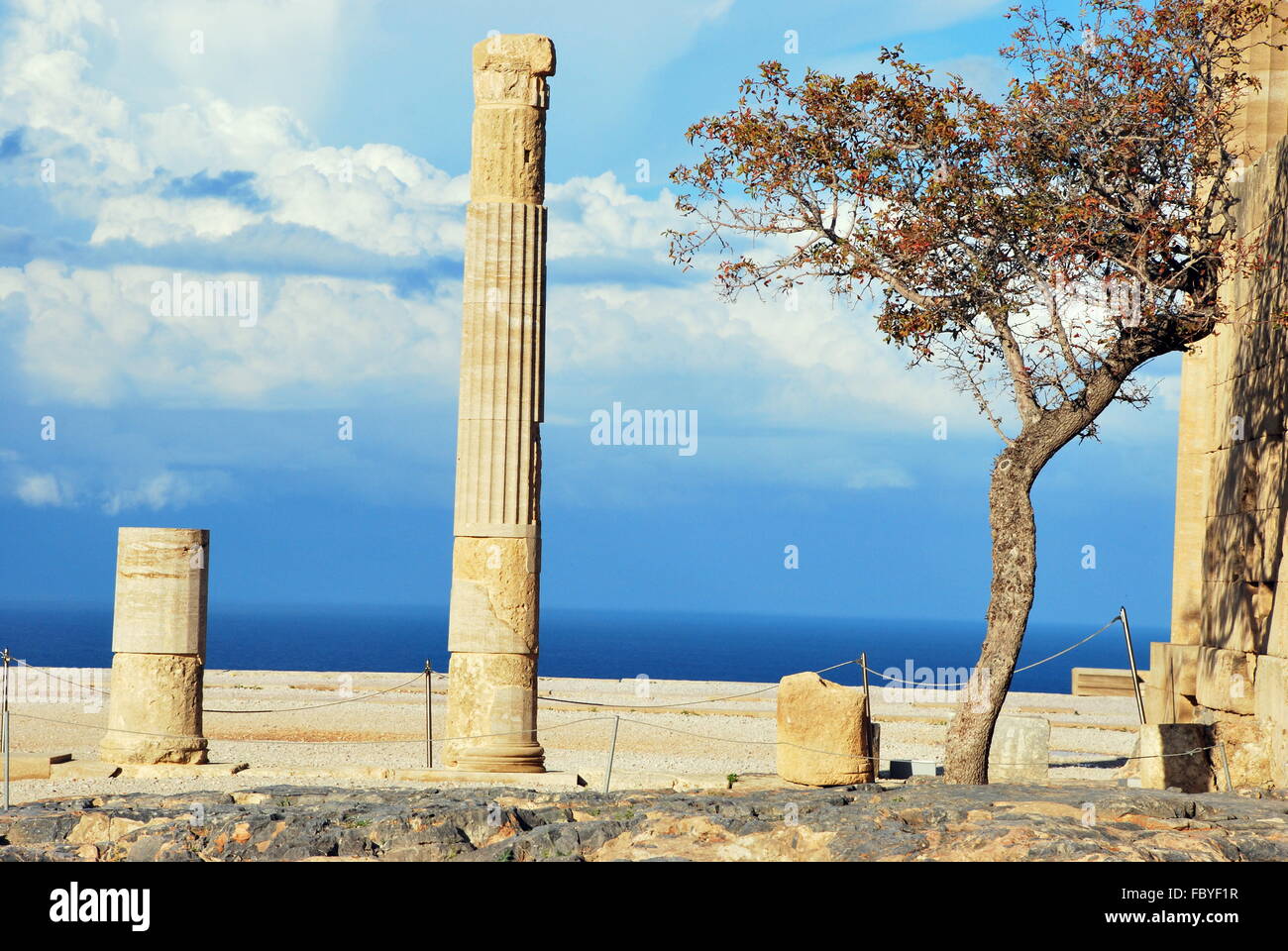 Lindos nell' isola di Rodi, Grecia Foto Stock