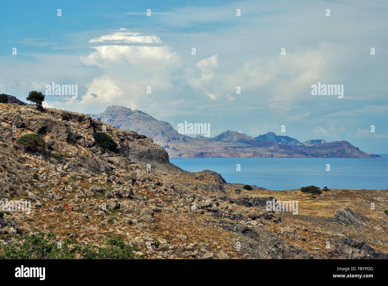 Lindos nell' isola di Rodi, Grecia Foto Stock