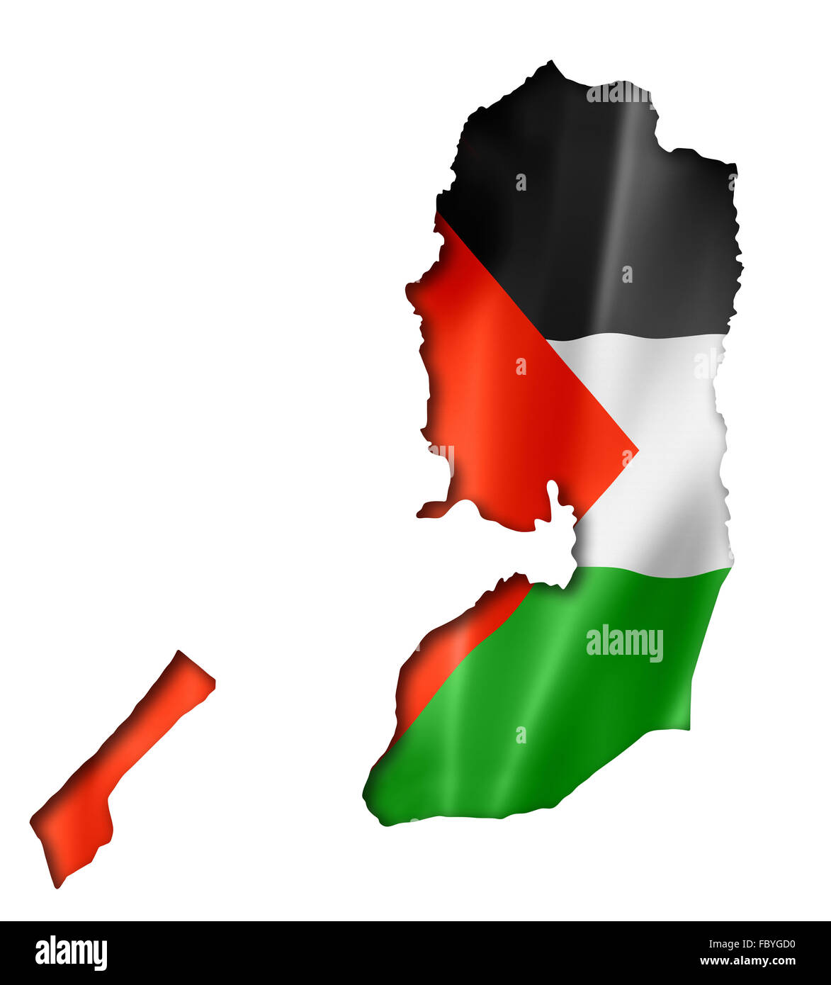Bandiera palestinese mappa Foto Stock