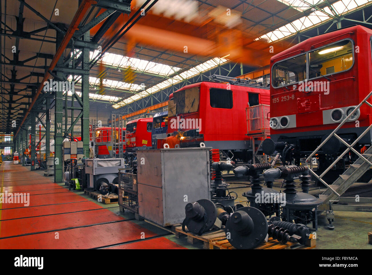 La manutenzione del materiale rotabile a Dessau Foto Stock