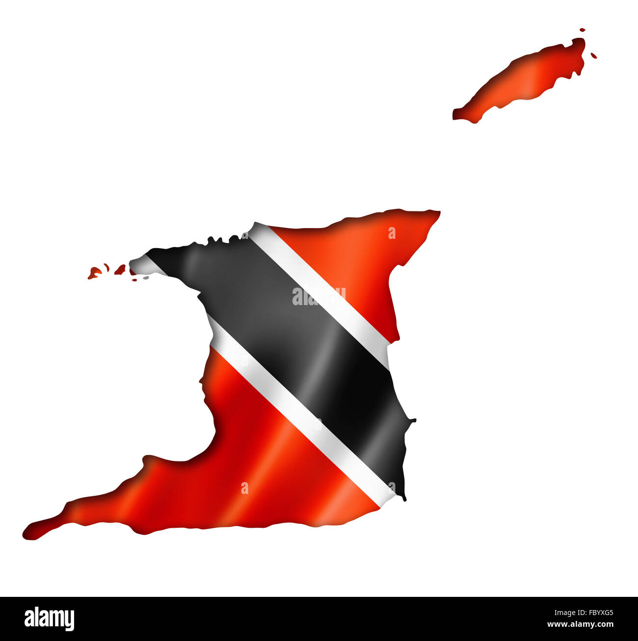 Bandiera di Trinidad e Tobago mappa Foto Stock