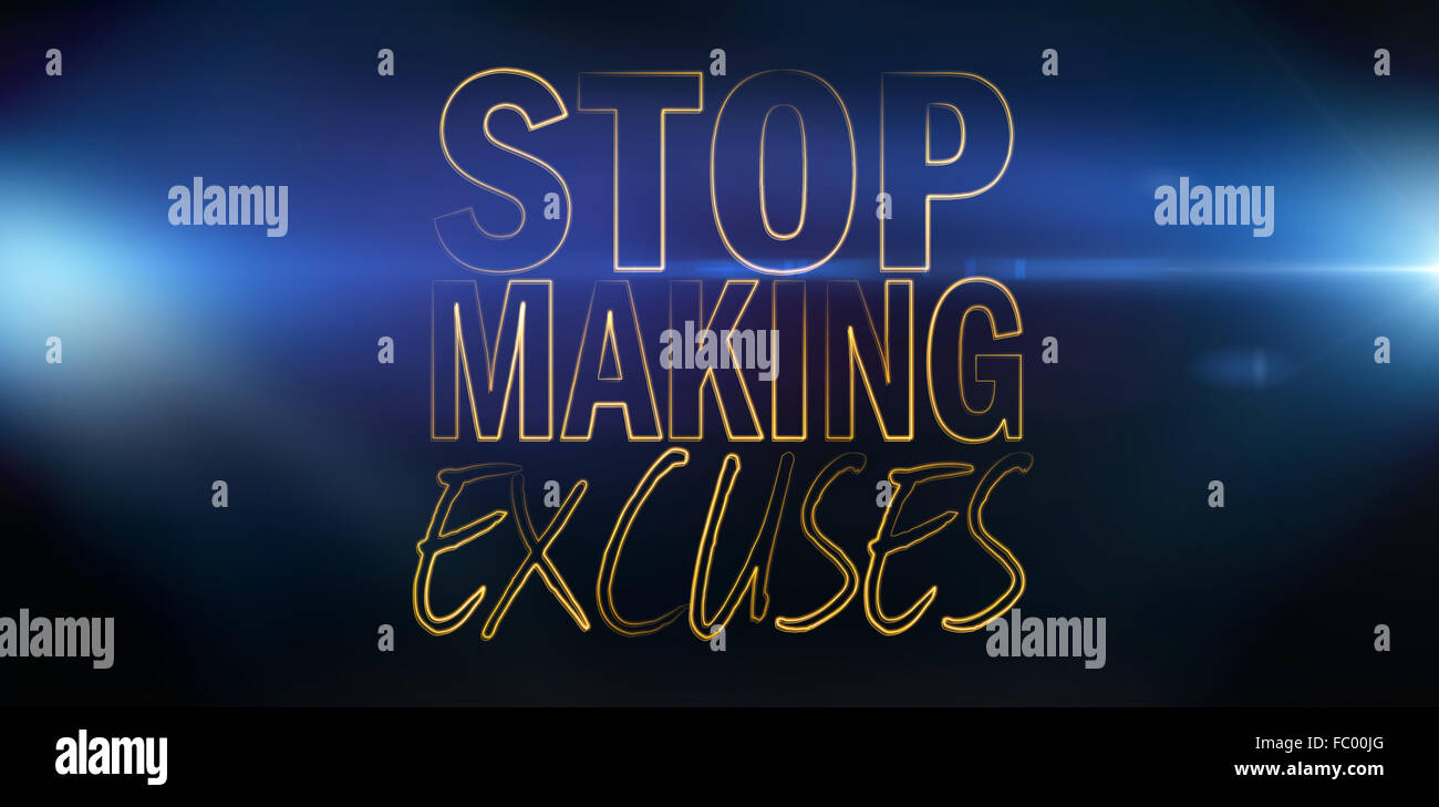 Immagine composita di smettere di fare scuse Foto Stock