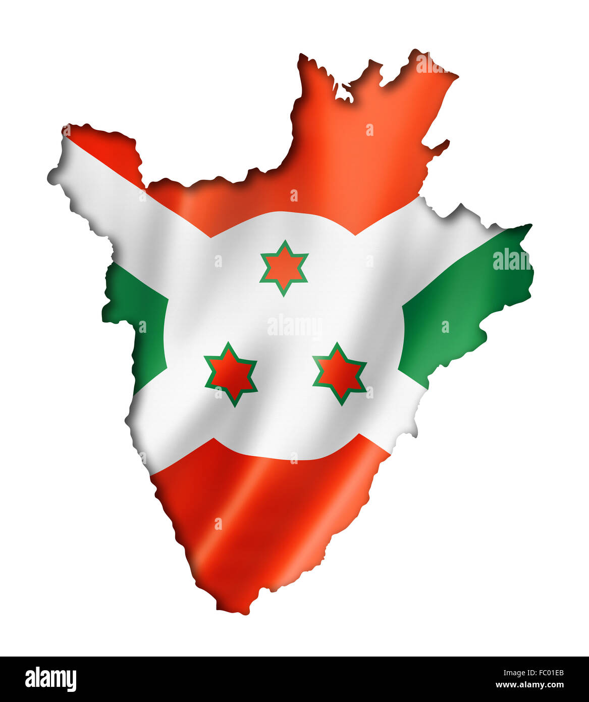 Bandiera del Burundi mappa Foto Stock