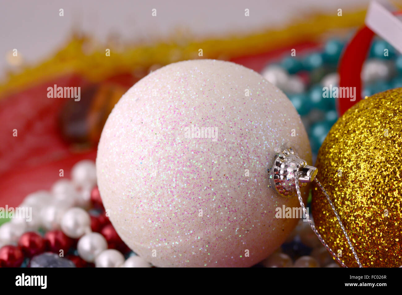 Le palle di Natale set, anno nuovo holiday card Foto Stock