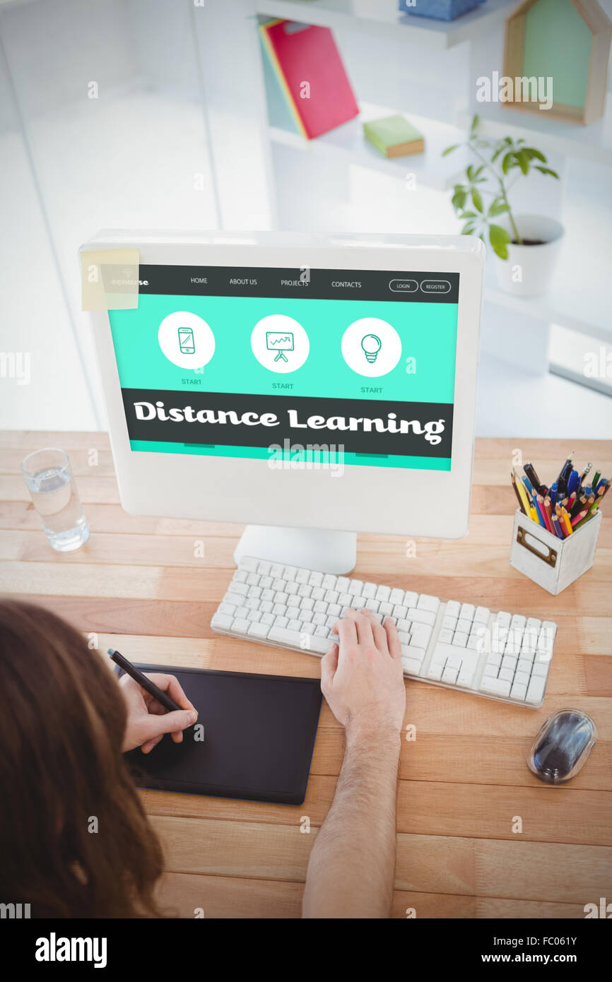 Immagine composita di apprendimento a distanza interface Foto Stock