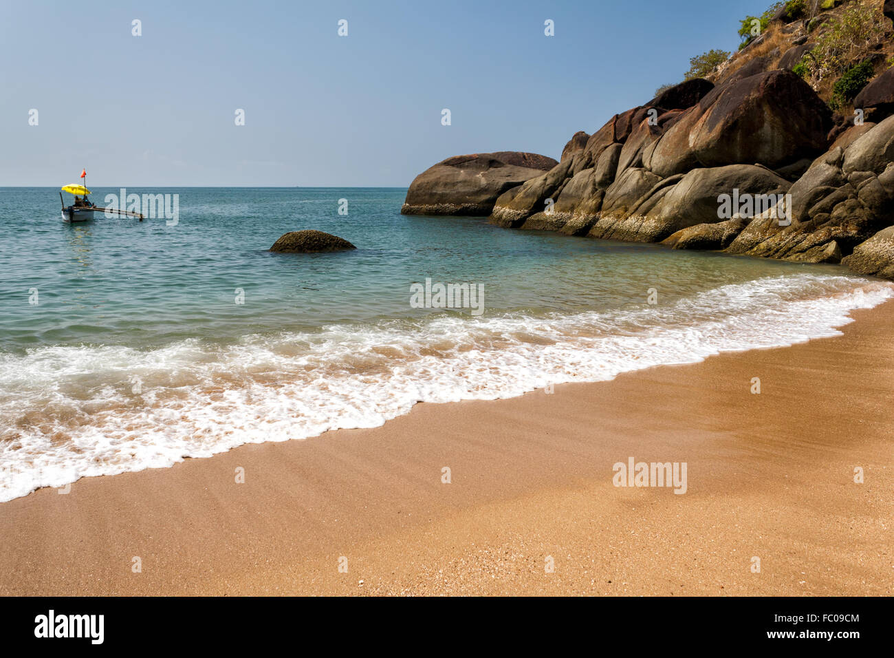 Spiaggia nella parte sud di Goa, India Foto Stock
