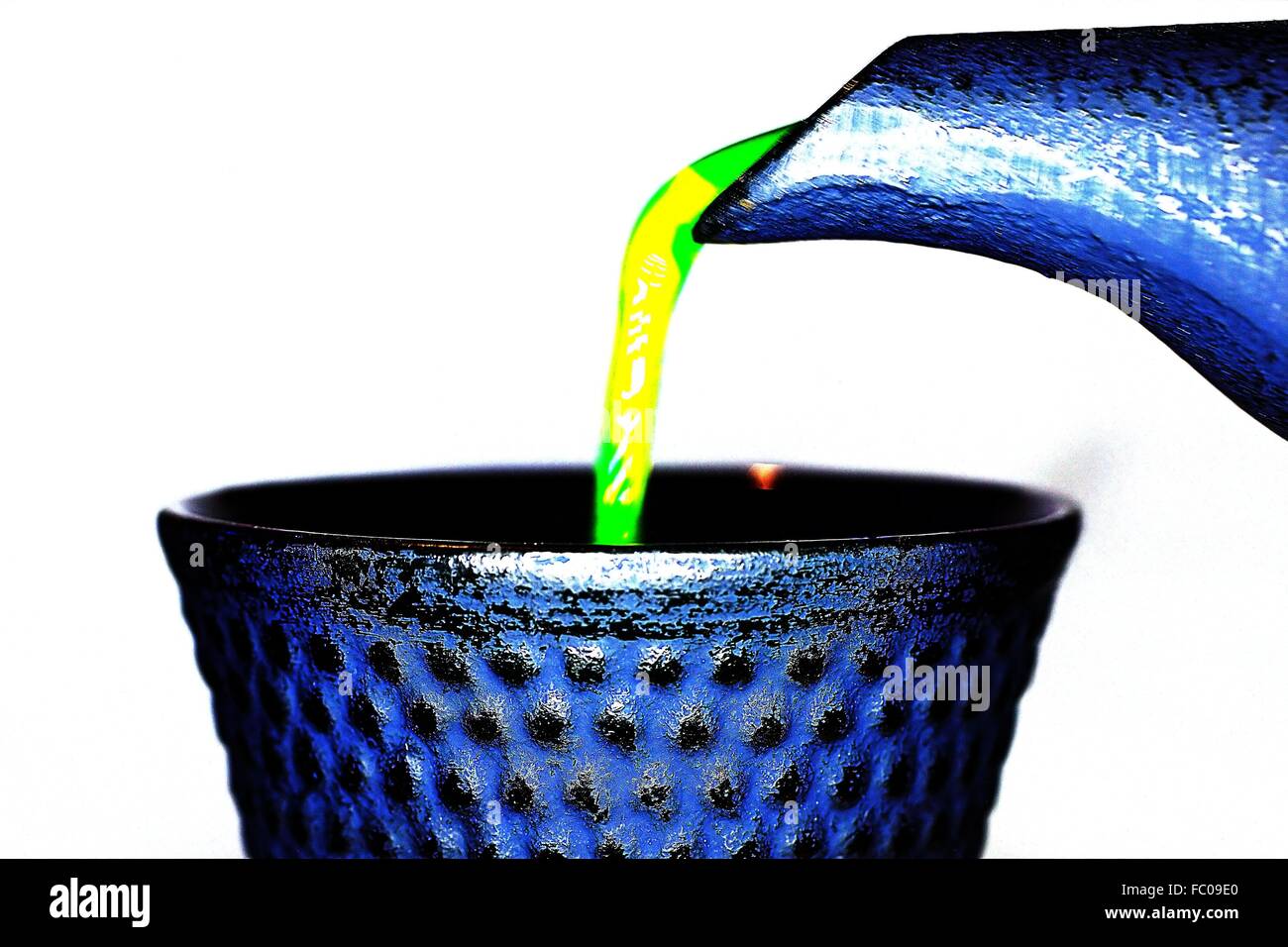 Verde fluorescente Tea Foto Stock