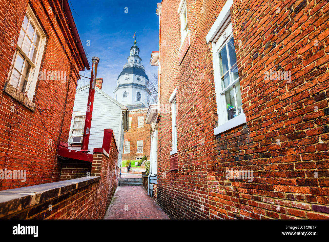 Annapolis, Maryland, Stati Uniti d'America vista del Maryland State House. Foto Stock