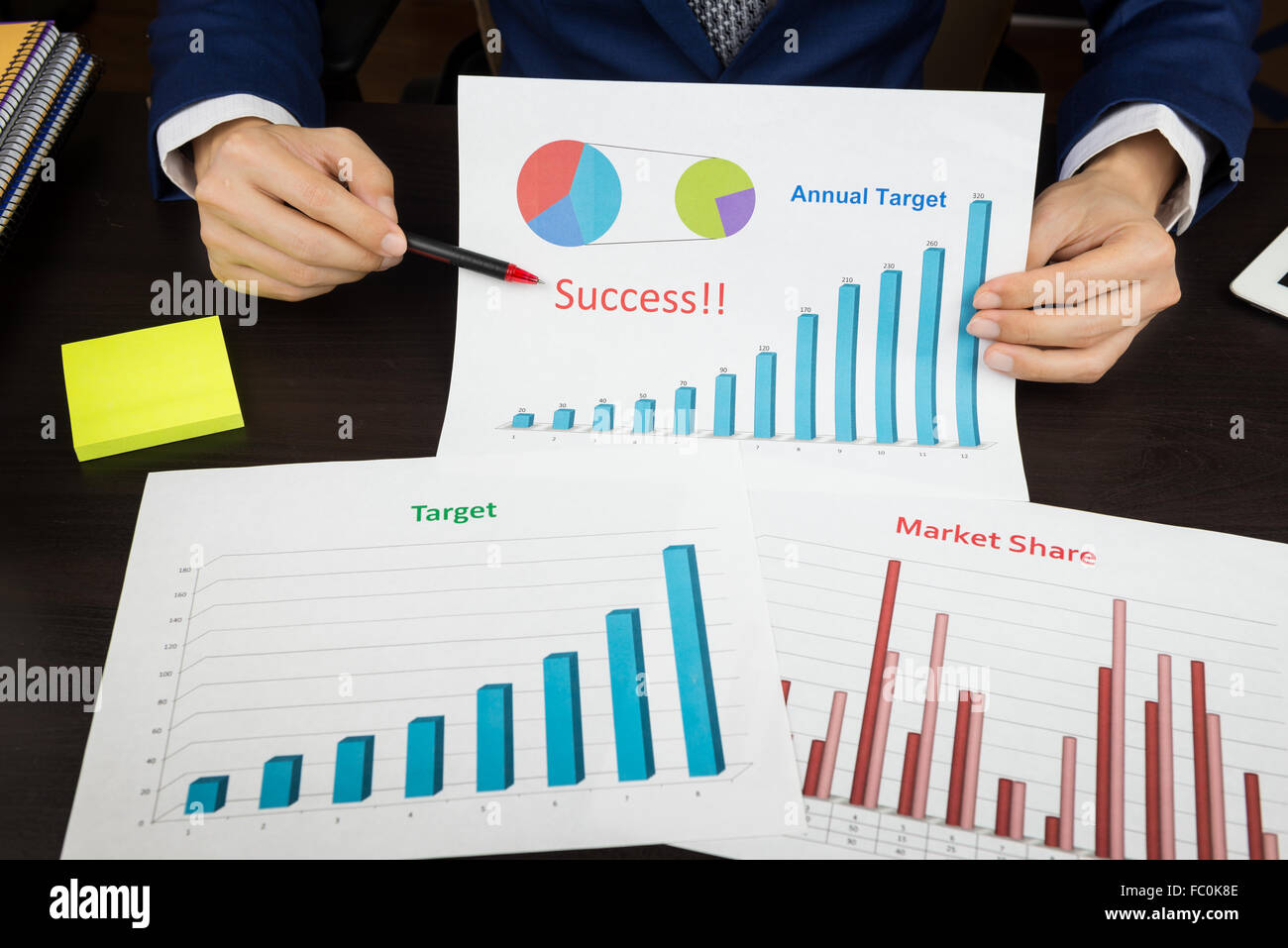 La pianificazione delle attività di business meeting concetto, target, quota di mercato, il successo Foto Stock