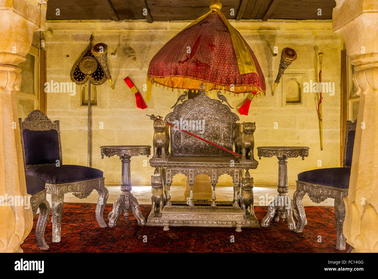 Forte Mehrangarh museum Jodhpur, Rajasthan, India. Foto Stock