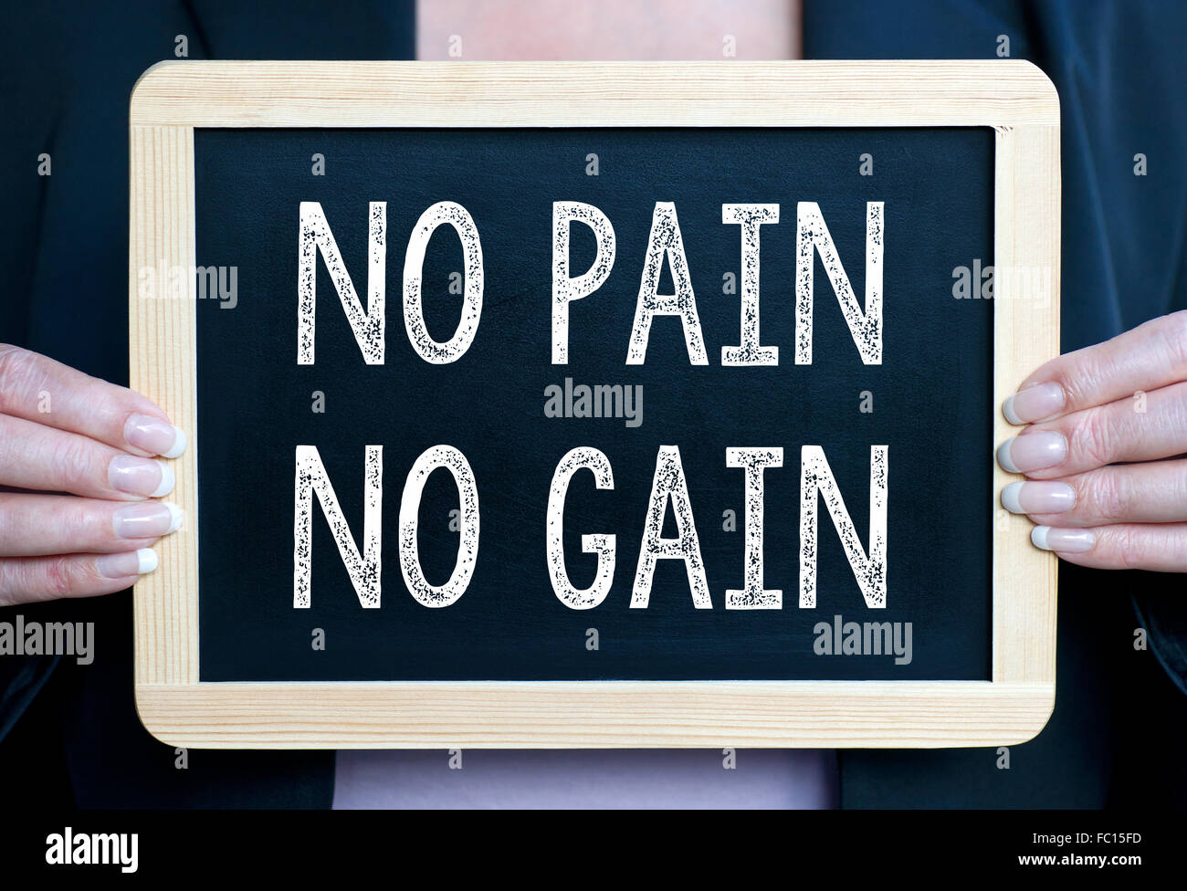 Nessun dolore - nessun guadagno Foto Stock