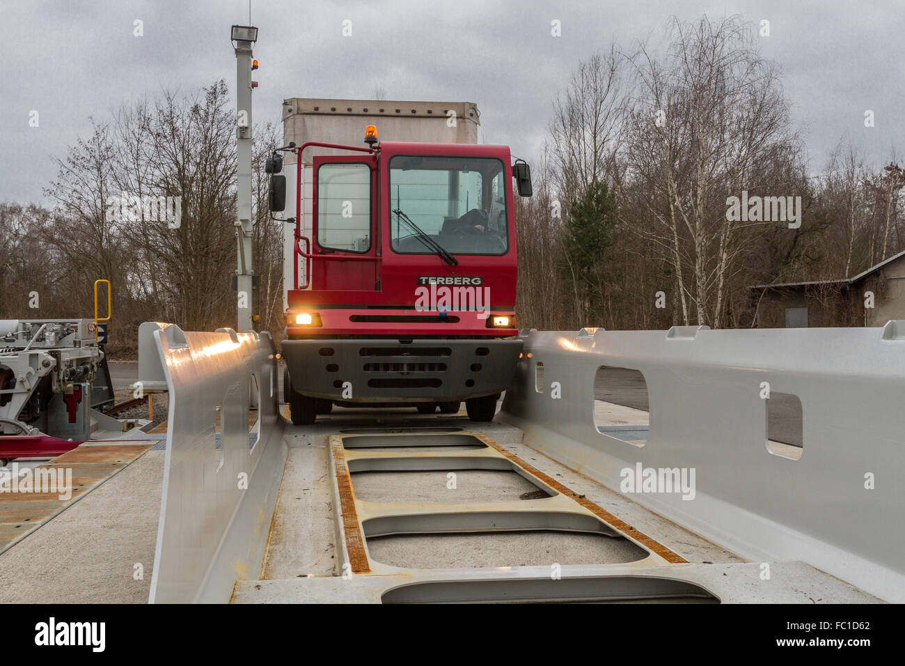 CargoBeamer - automated Truck-Trailer-Trasporti Foto Stock