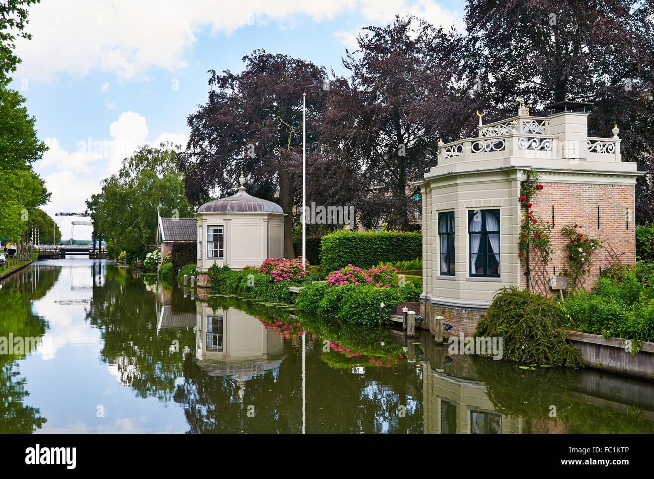 Canal a Edam, North-Holland, Paesi Bassi Foto Stock