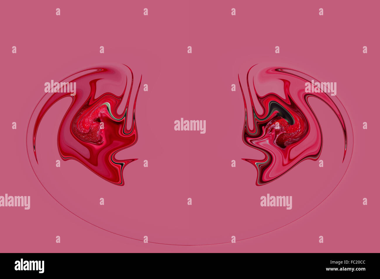 Abstract background in mirroring in photoshop scuro su sfondo rosa Foto Stock