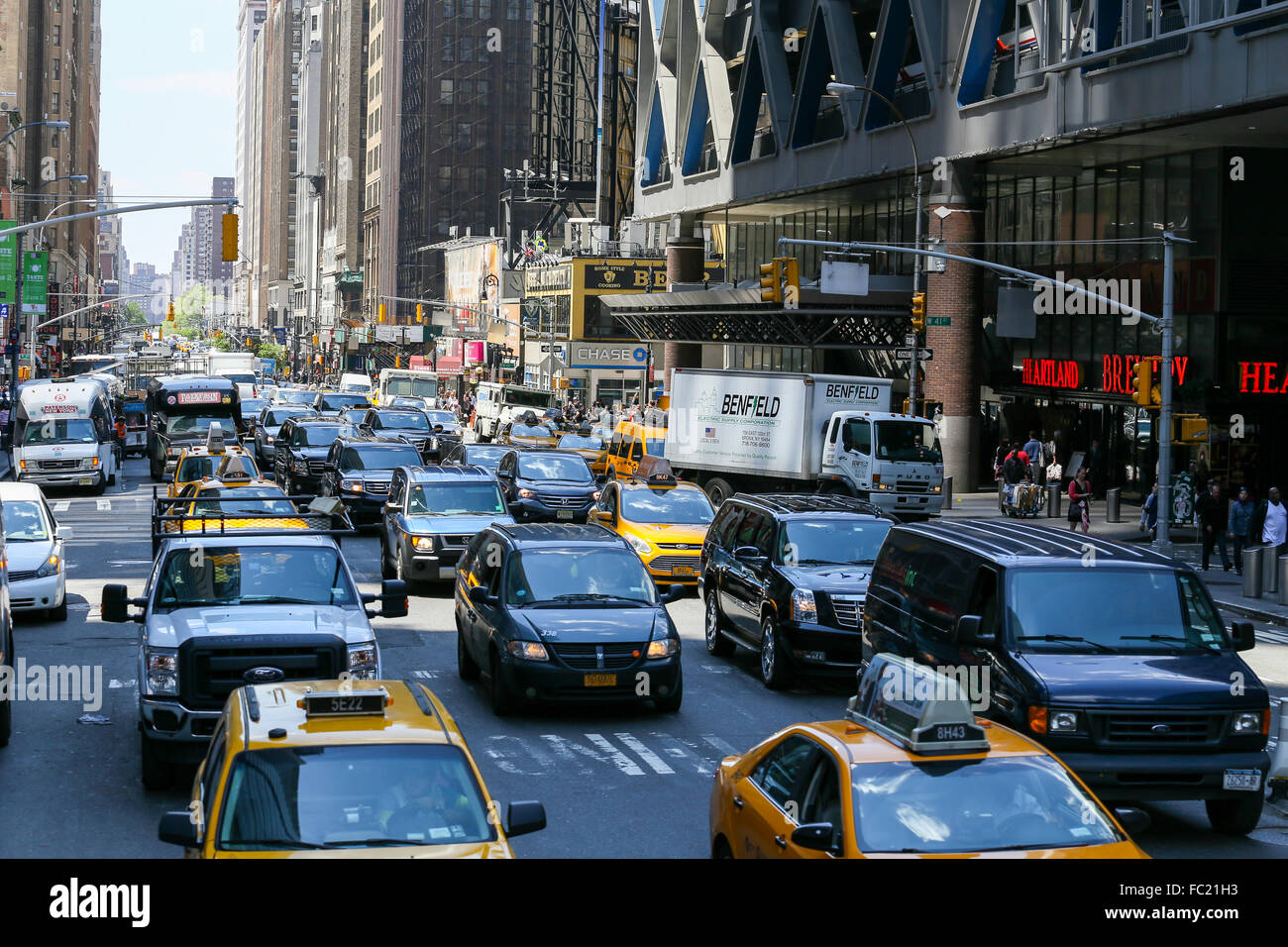 Il traffico a Manhattan Foto Stock