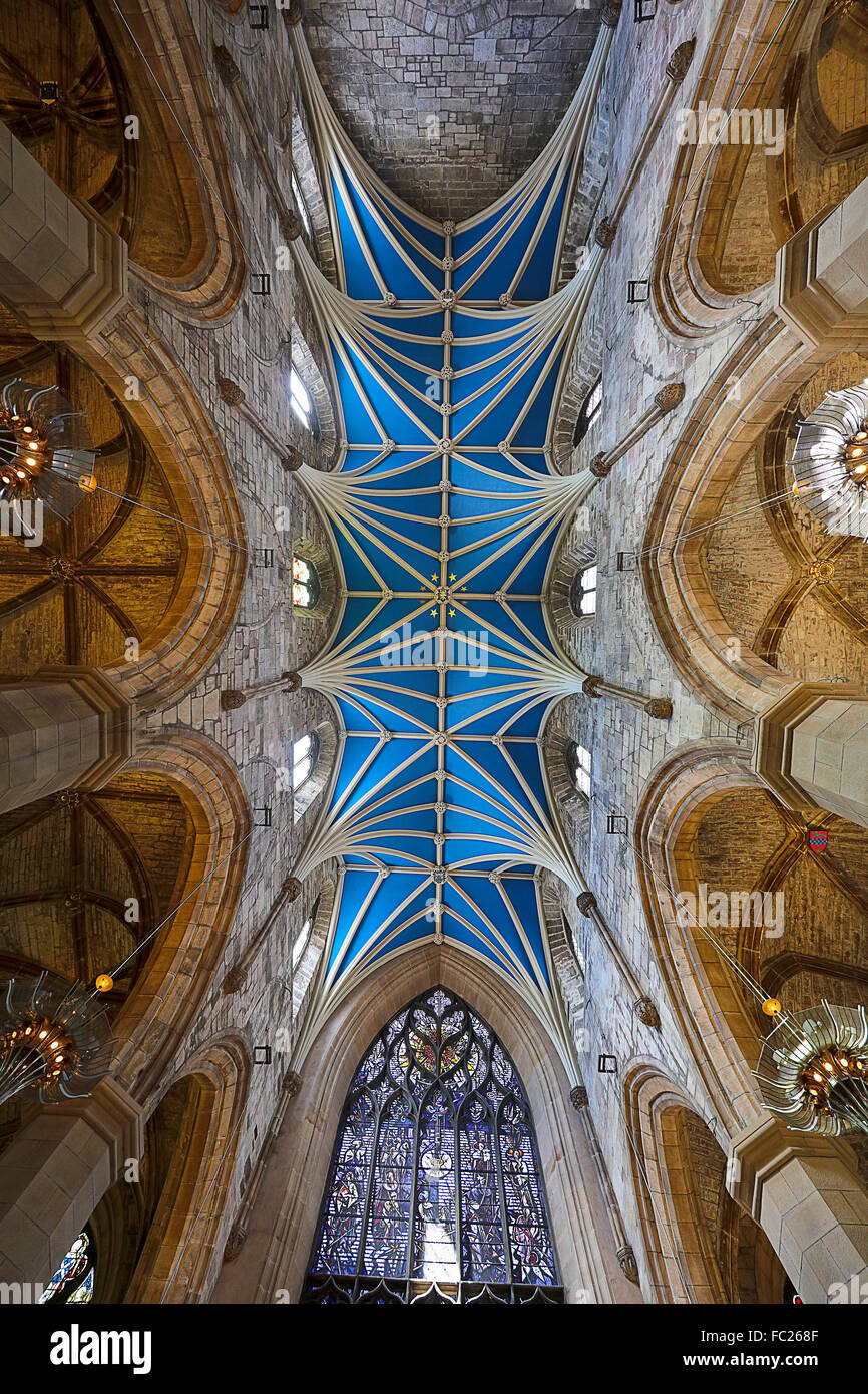 La Cattedrale di St Giles. Soffitto blu. Creative. Foto Stock