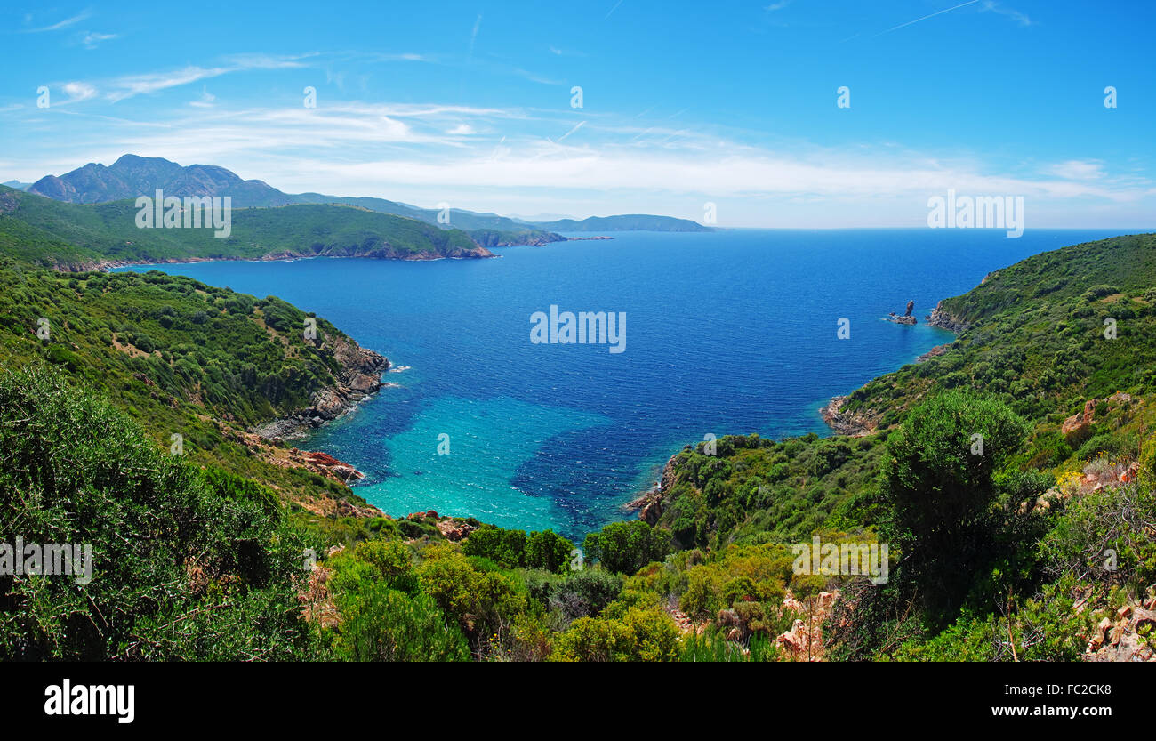 Vista sul modo di Capu Rossu - Corsica Foto Stock